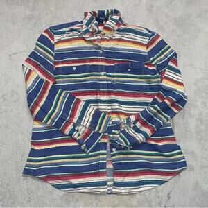 Vintage Chaps Multicolor Striped Collared Button Down Shirt Rodeo western